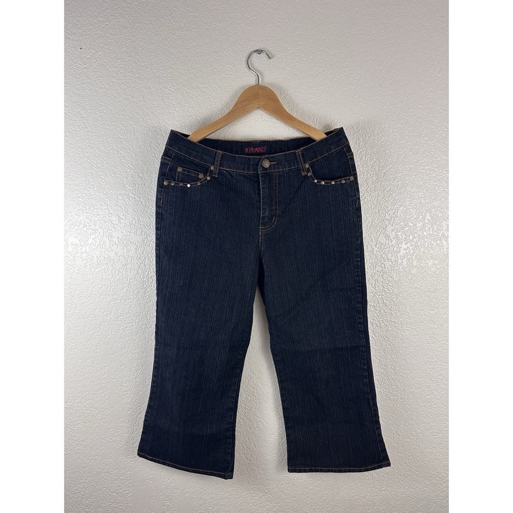 Milano Jeans Women's Size 11/12 Dark Wash Bootcut Embroidered Pockets